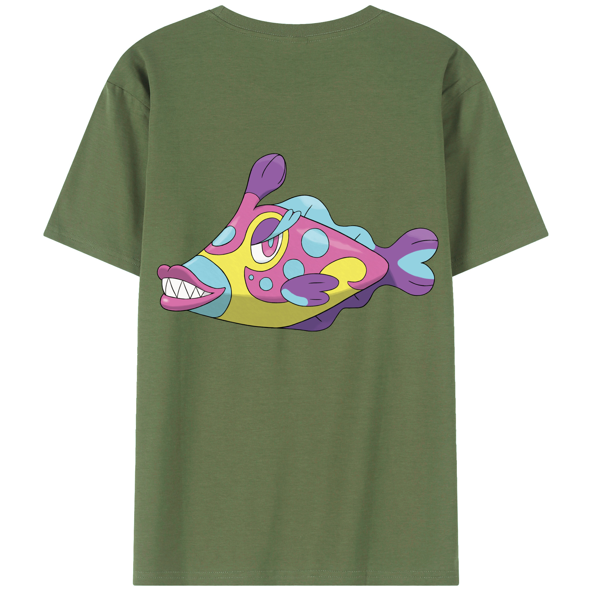 （画像用） ポケットモンスター Pokémon 綿100％ メンズ半袖Tシャツ（バックプリント） 通気性